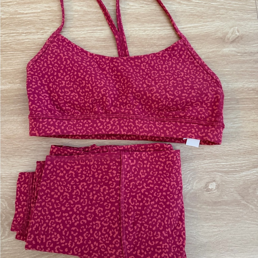 lululemon athletica Pink Leopard Sports Bra